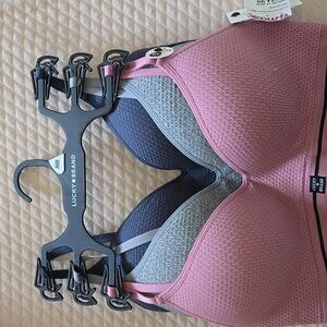 Lucky Brand Women's Bra Trio - Pink, Gray, Blue.  Size 36B